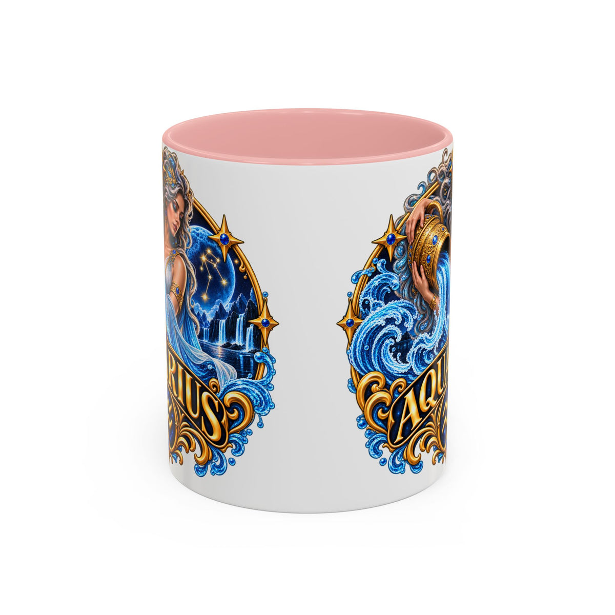 Aquarius Zodiac Coffee Mug — Illustrated Water Bearer Astrology Gift (11/15oz)