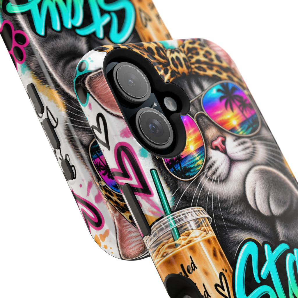 Phone Case — "Stay Pawsitive" Cat Impact-Resistant Case