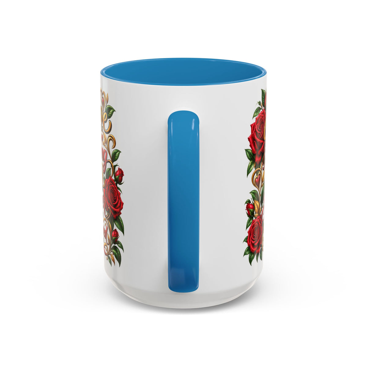 Inspirational Rose Coffee Mug — "Believe in Yourself" Motivational Tea Cup