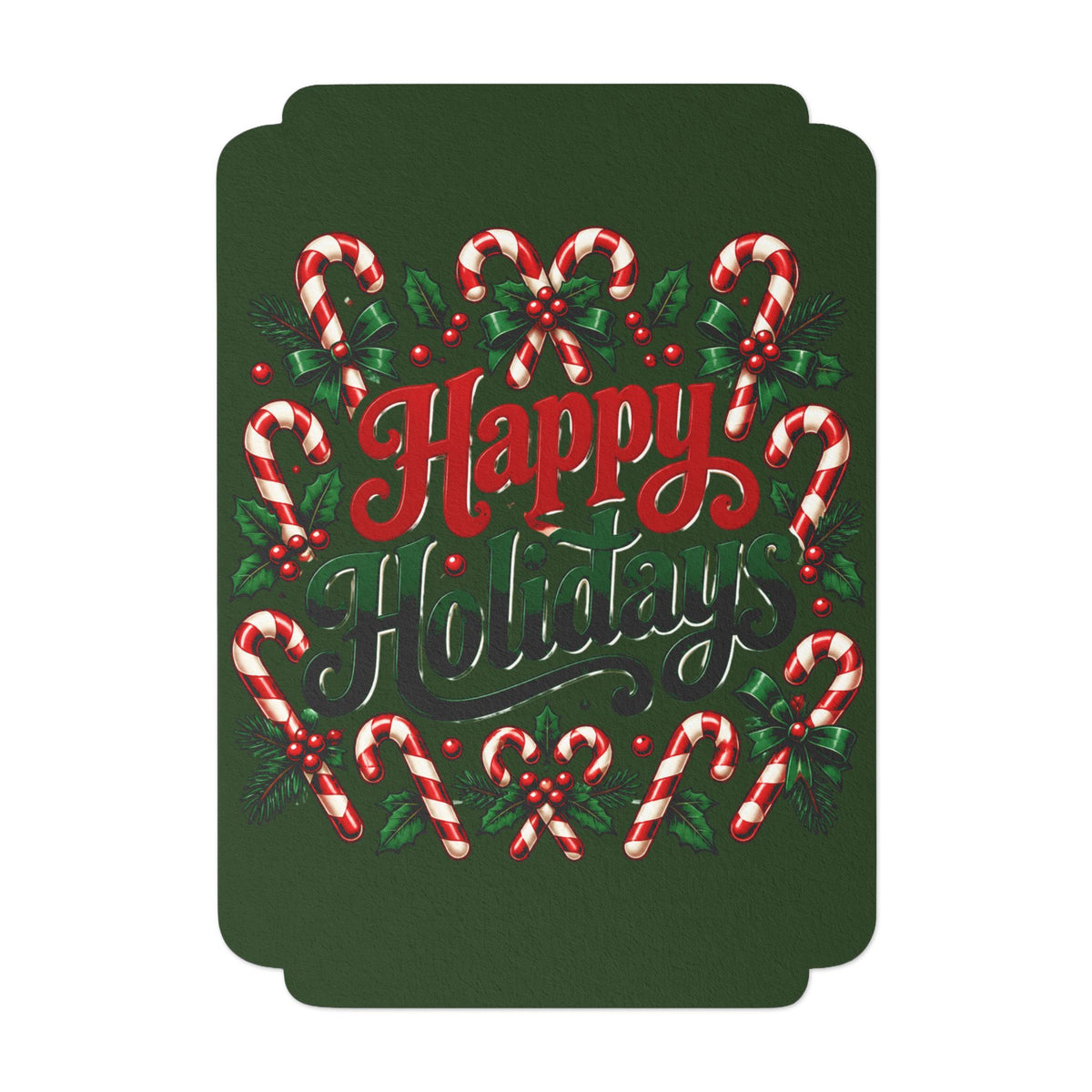Happy Holidays Candy Cane Christmas Greeting Card