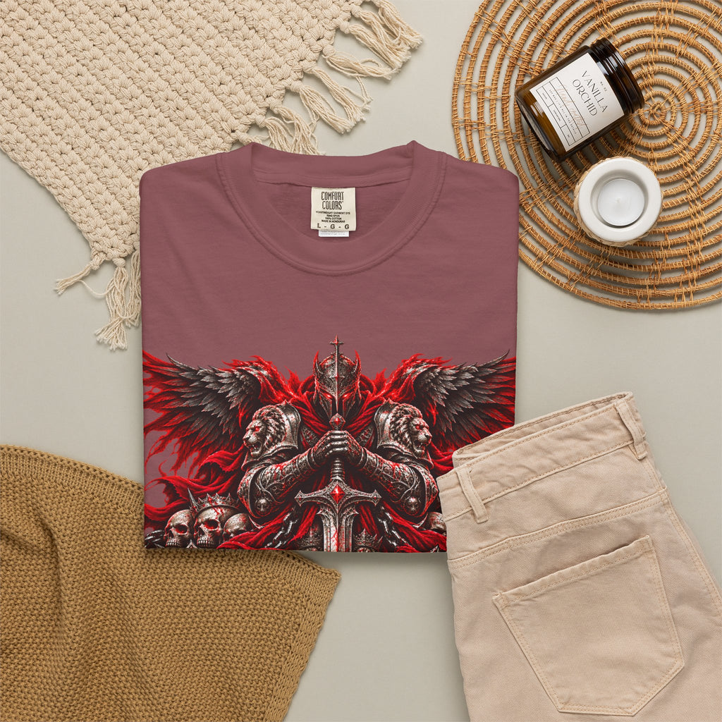 Strength Warrior T-Shirt — Gothic Skull Wings Graphic Tee