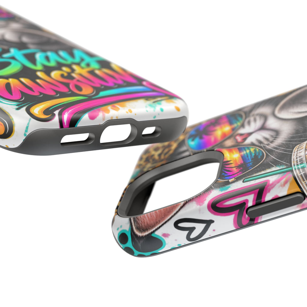 Phone Case — "Stay Pawsitive" Cat Impact-Resistant Case