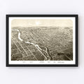 Vintage Map of Niles, Michigan 1868
