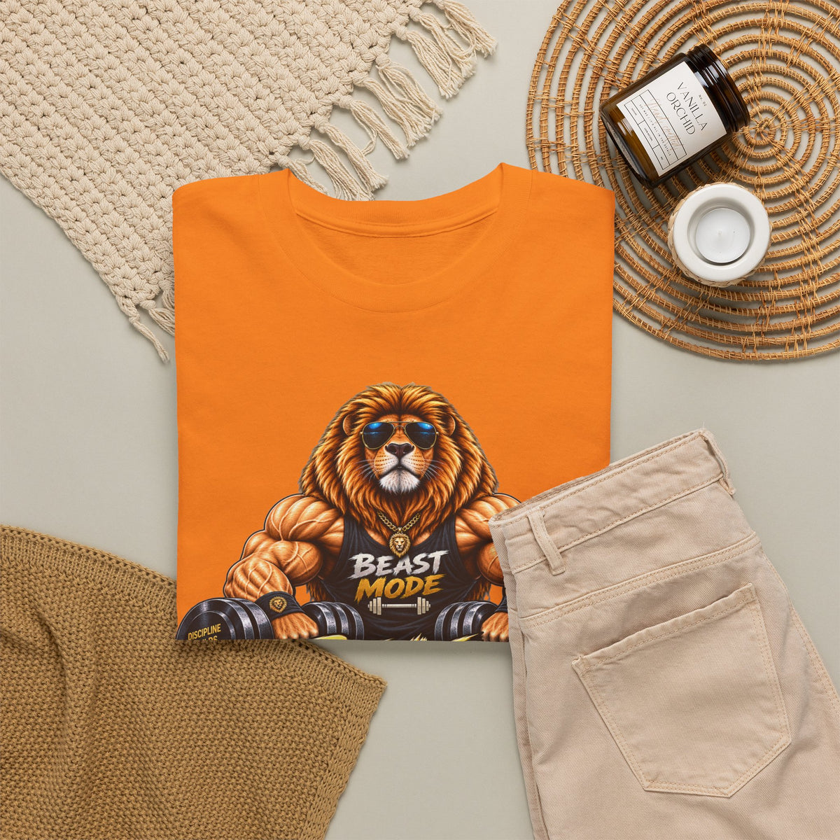 Beast Mode Lion T-Shirt — Workout Gym Fitness Tee