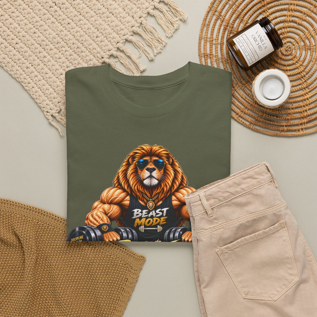 Beast Mode Lion T-Shirt — Workout Gym Fitness Tee