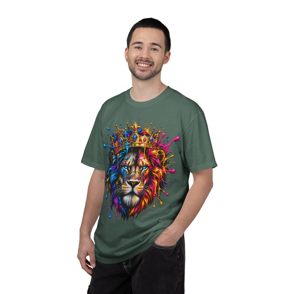 Color Splash Lion Tee — Regal Crown Graphic T-Shirt