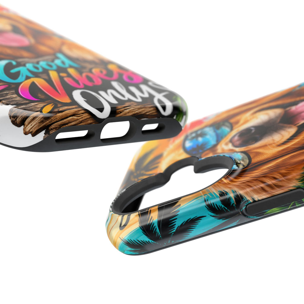 Phone Case — 'Good Vibes Only' Tropical Dog Impact-Resistant Case