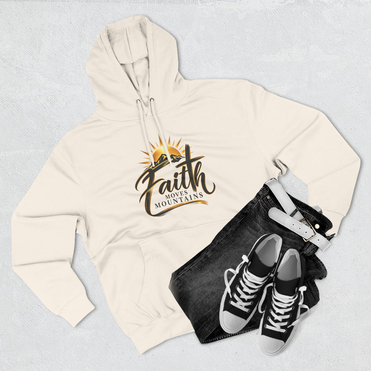 Faith Moves Mountains Hoodie — Inspirational Christian Pullover