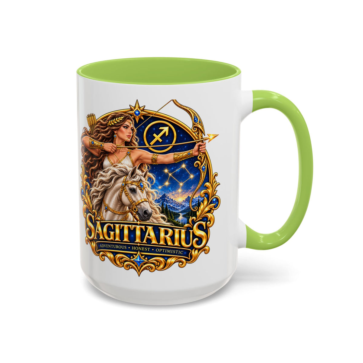 Sagittarius Accent Coffee Mug — Zodiac Archer Design (11/15oz)