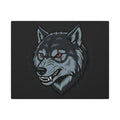 Wolf Head Canvas Wall Art — Fierce Gray Wolf Portrait Matte Stretched