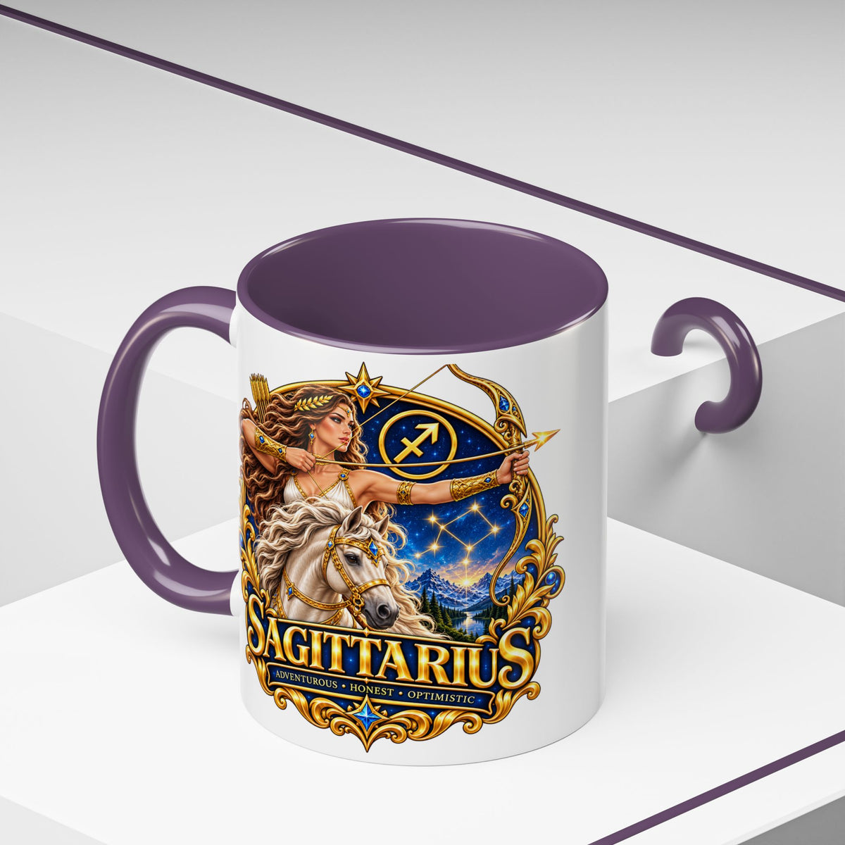 Sagittarius Accent Coffee Mug — Zodiac Archer Design (11/15oz)