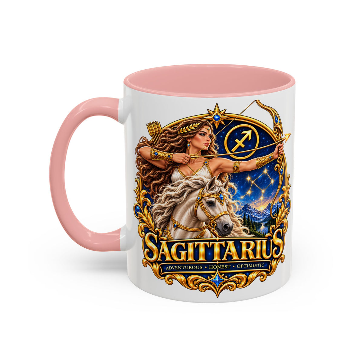 Sagittarius Accent Coffee Mug — Zodiac Archer Design (11/15oz)