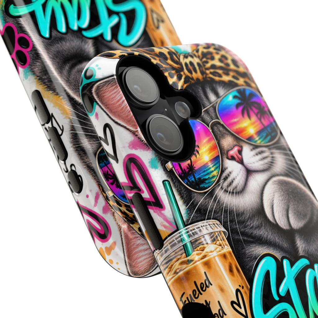 Phone Case — "Stay Pawsitive" Cat Impact-Resistant Case