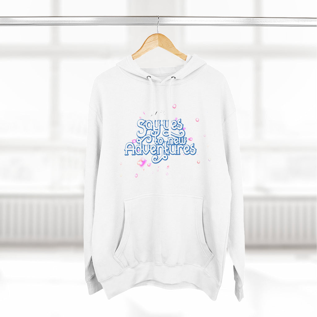 Hoodie — 'Say yes to New Adventures' Pastel Graphic Fleece Hoodie