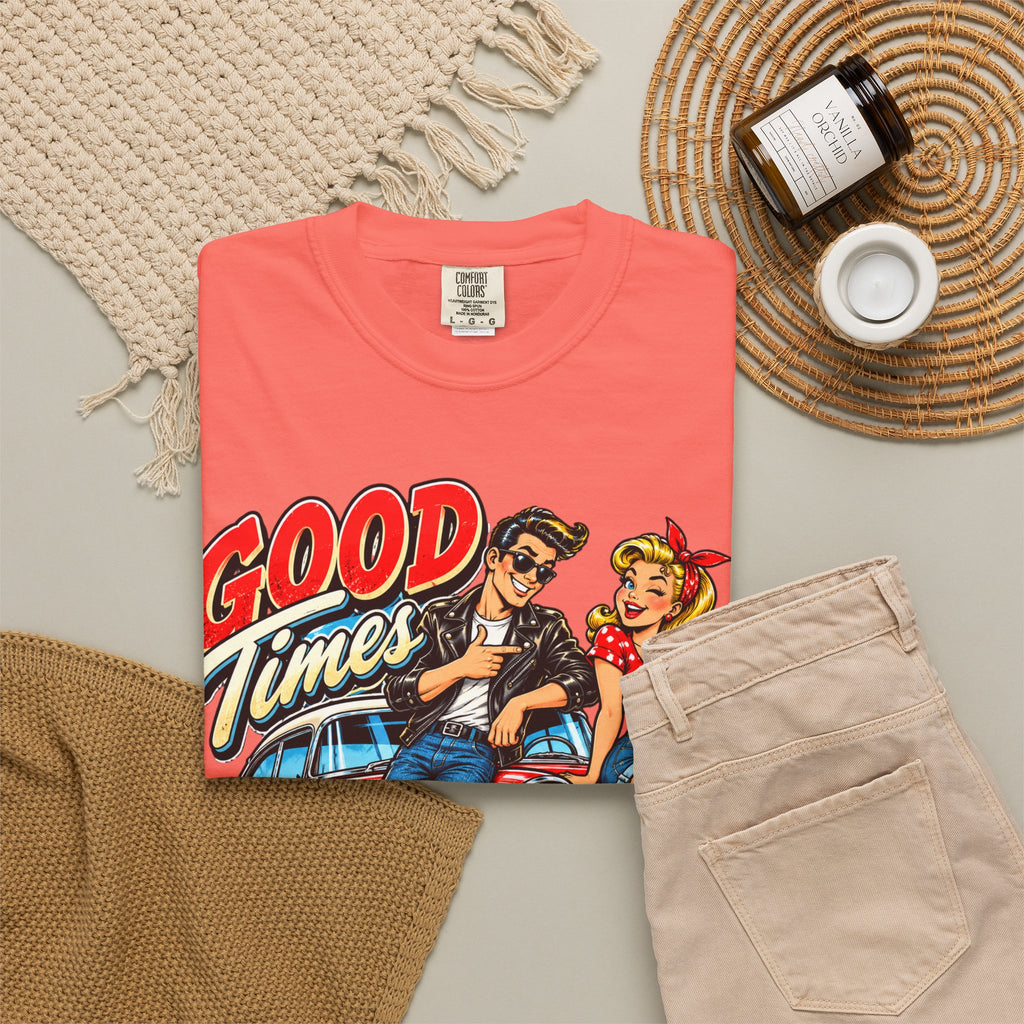 Good Times Retro Car Tee — Vintage 1950s Rockabilly Graphic T‑Shirt