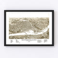 Vintage Map of Chippewa Falls, Wisconsin 1886