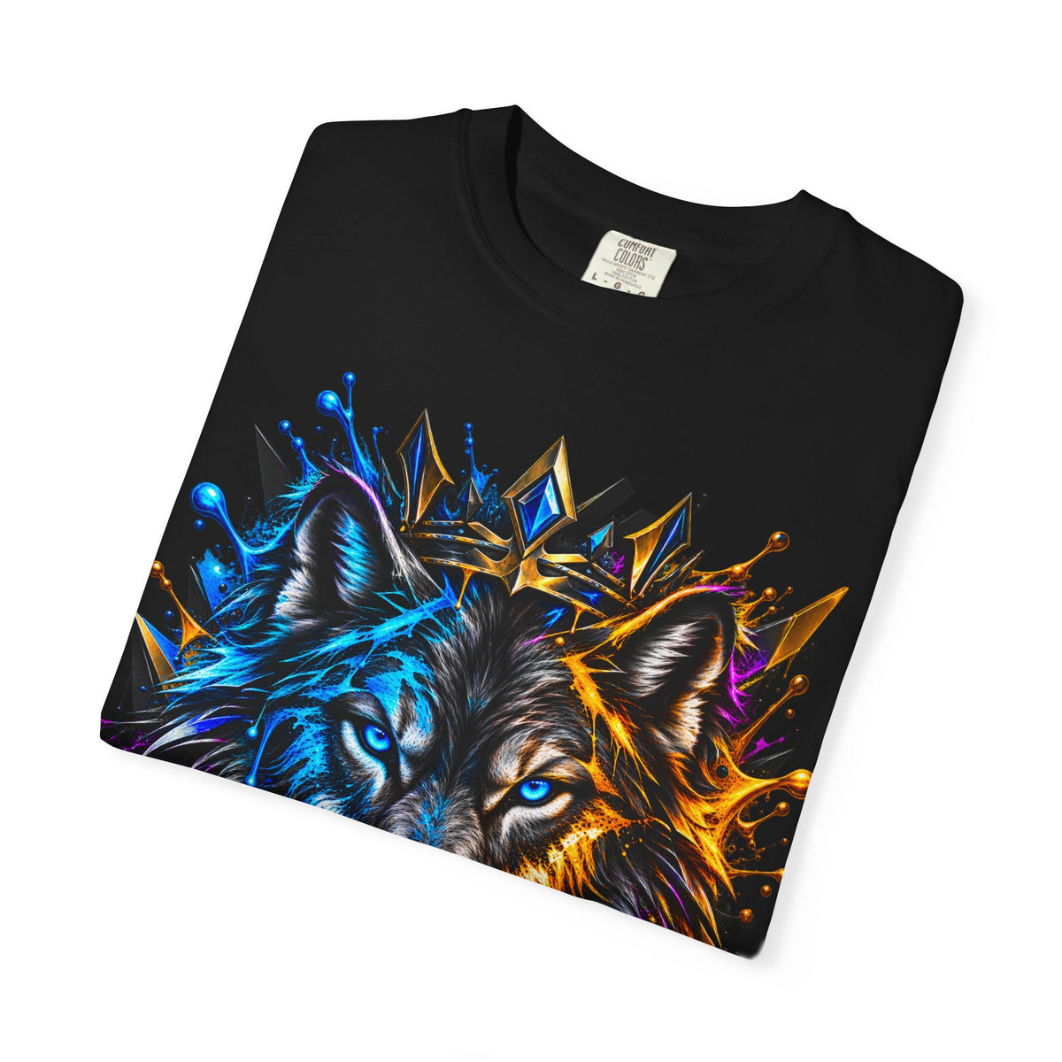 Wolf Head Graphic T-Shirt — Colorful Splash Art Tee