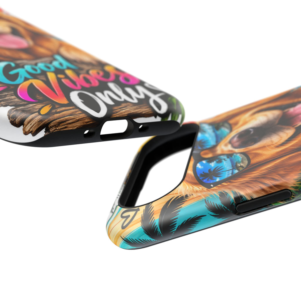Phone Case — 'Good Vibes Only' Tropical Dog Impact-Resistant Case