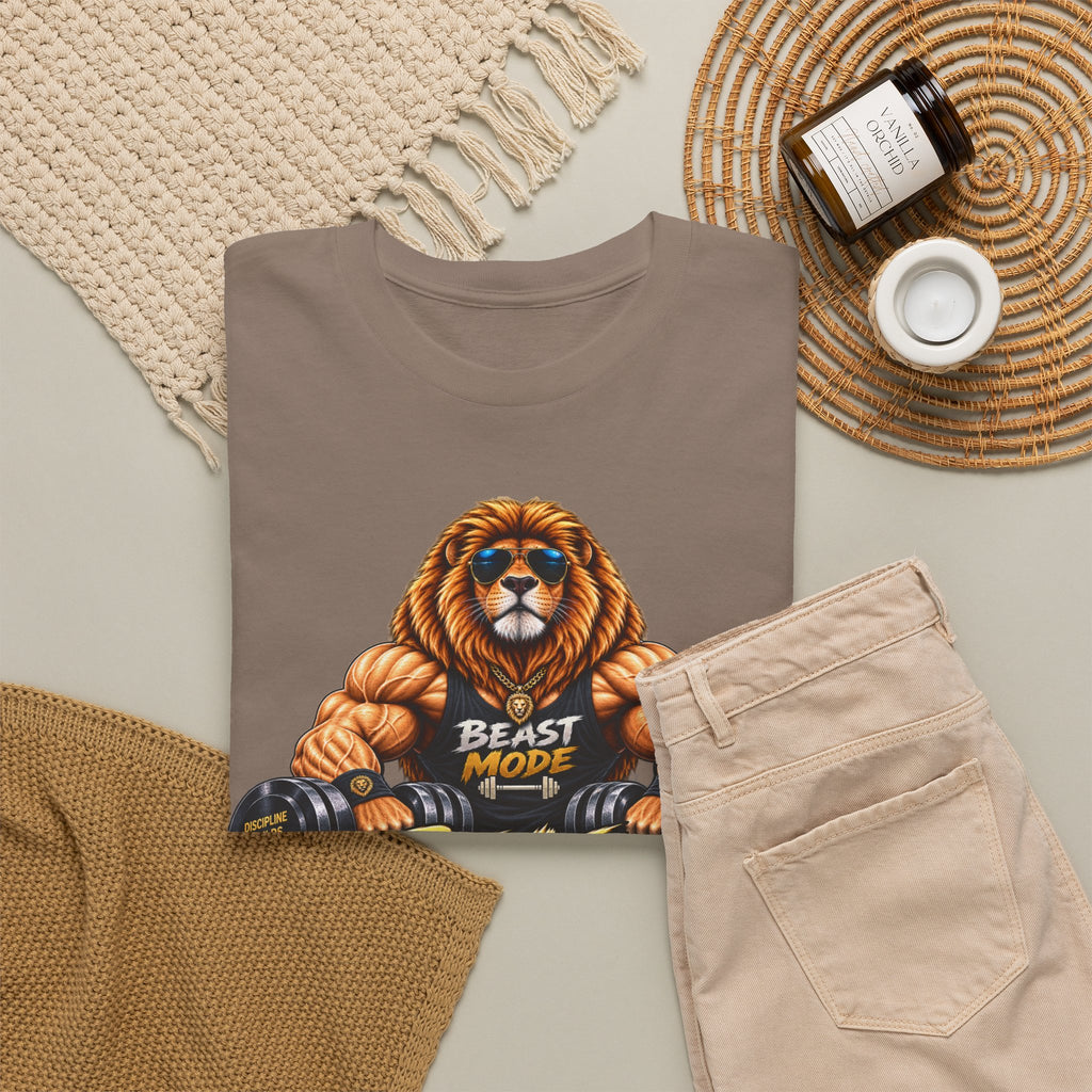Beast Mode Lion T-Shirt — Workout Gym Fitness Tee