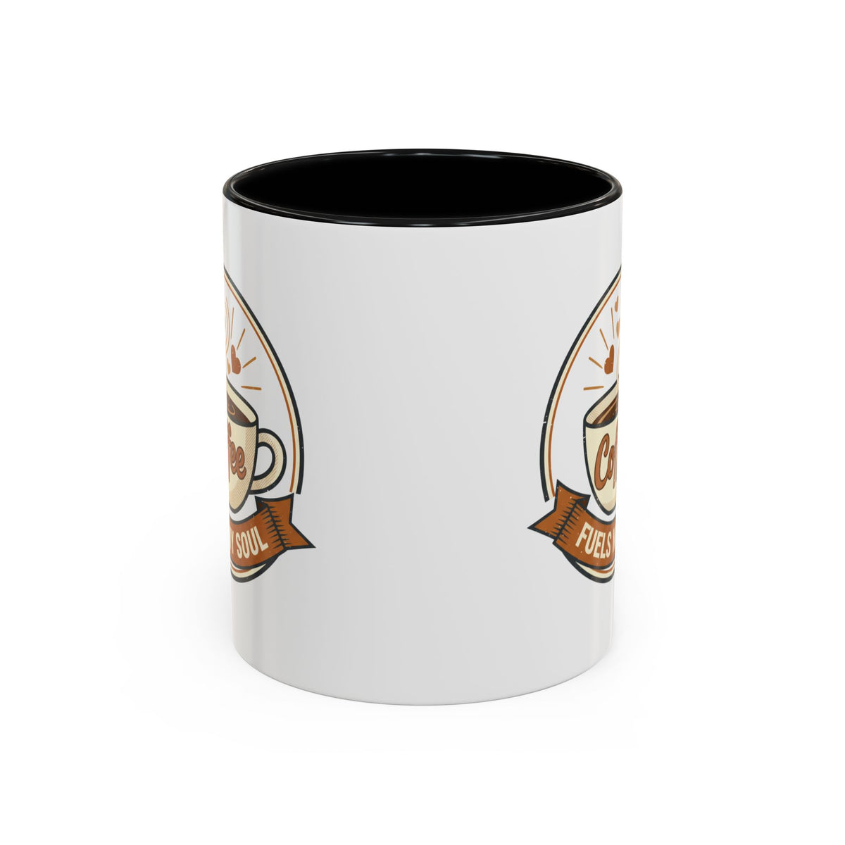 Coffee Mug - "Coffee Fuels My Soul" Accent Ceramic Mug (11/15oz)