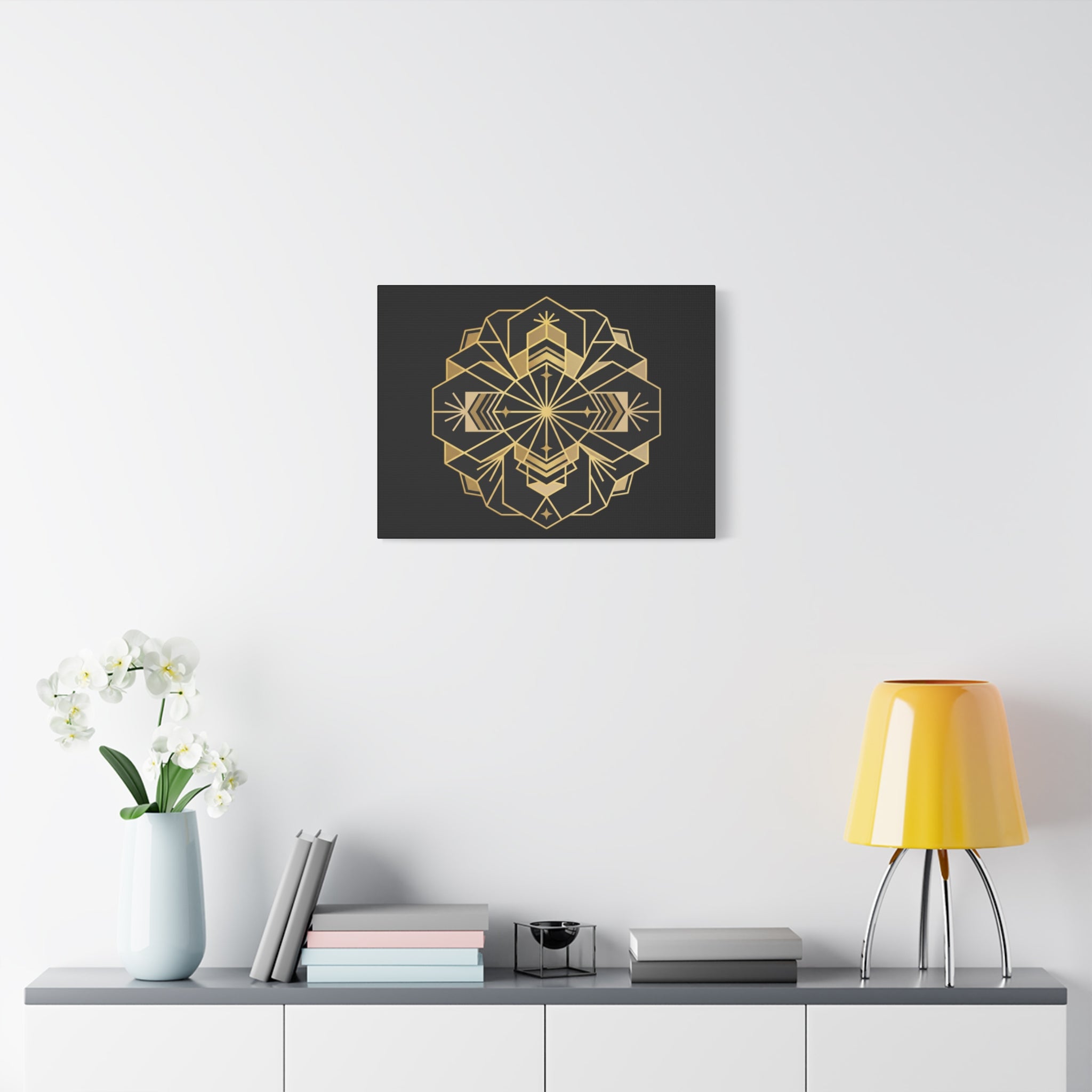 Gold Geometric Mandala Canvas