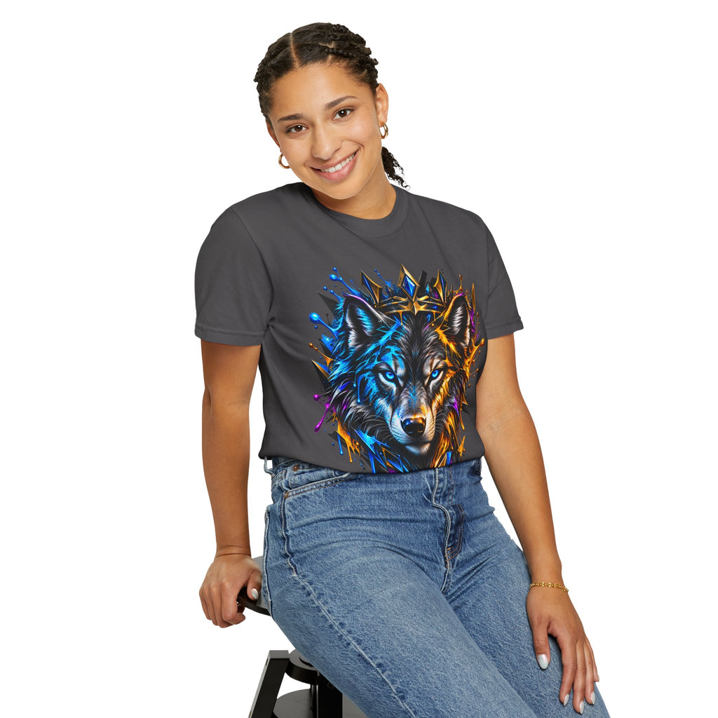 Wolf Head Graphic T-Shirt — Colorful Splash Art Tee