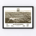Vintage Map of Medford, Wisconsin 1885