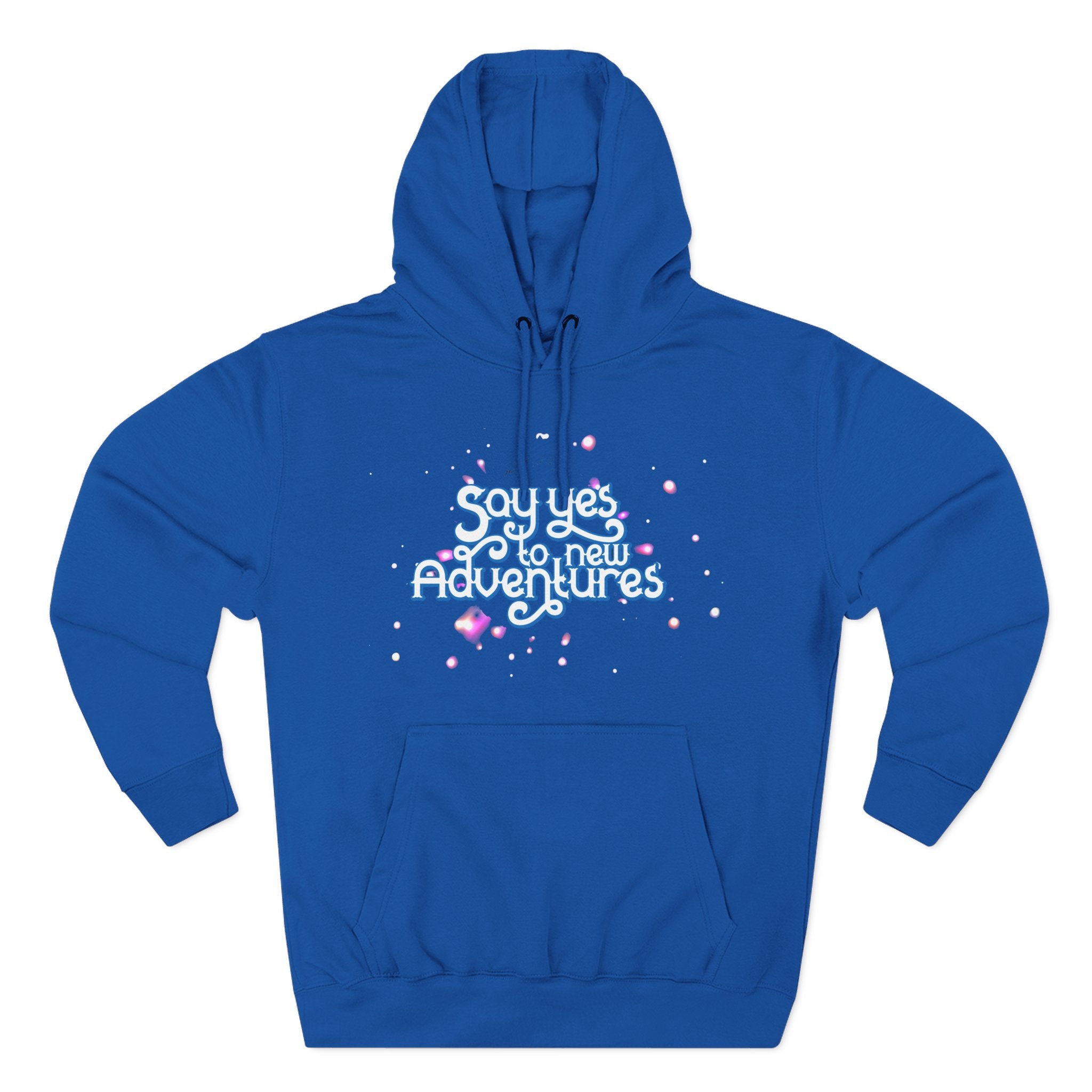 Hoodie — 'Say yes to New Adventures' Pastel Graphic Fleece Hoodie