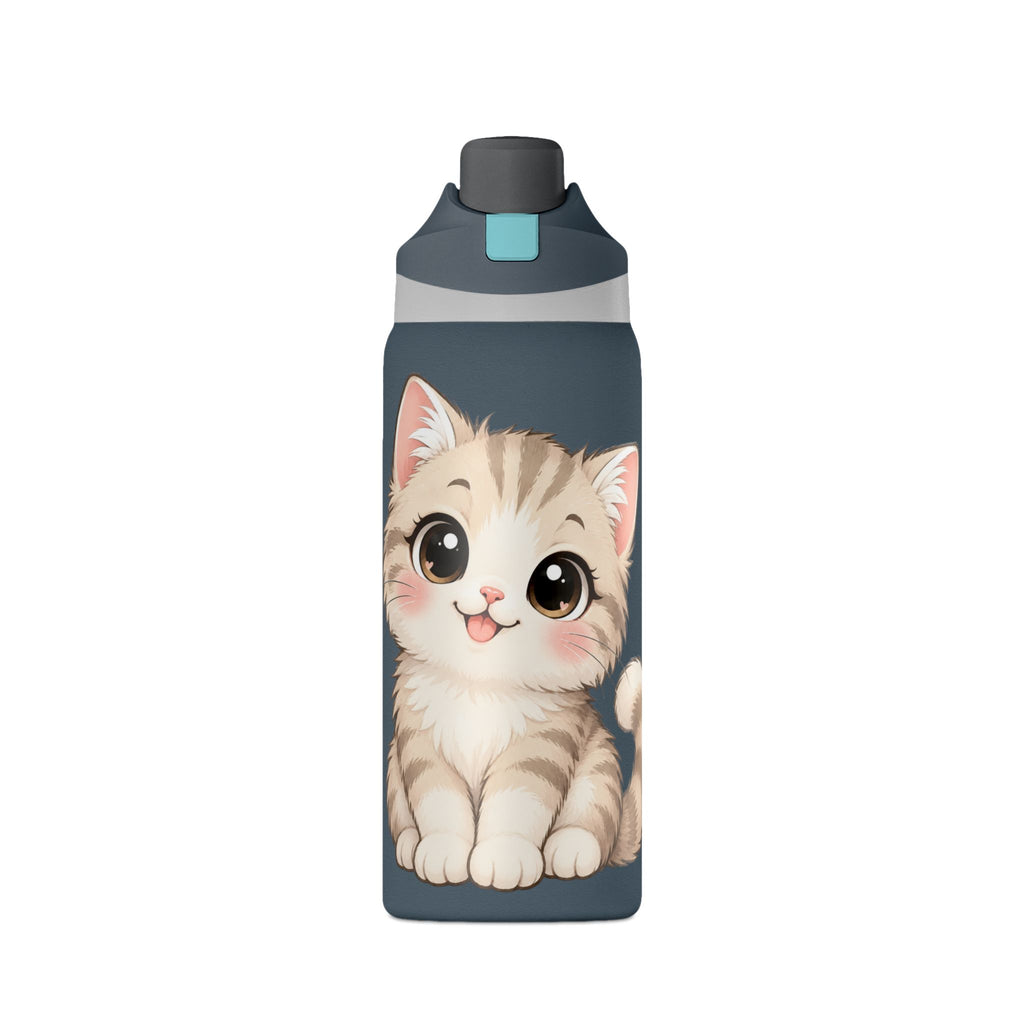 32oz Insulated Water Bottle – Cute Kitten Design