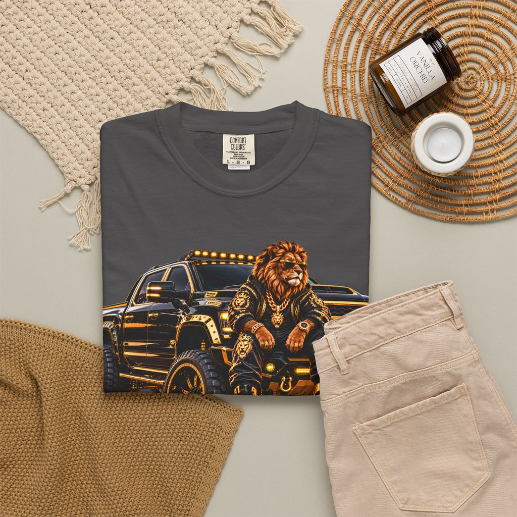 Lion Truck Graphic T-Shirt — Bold Off‑Road Crew Tee