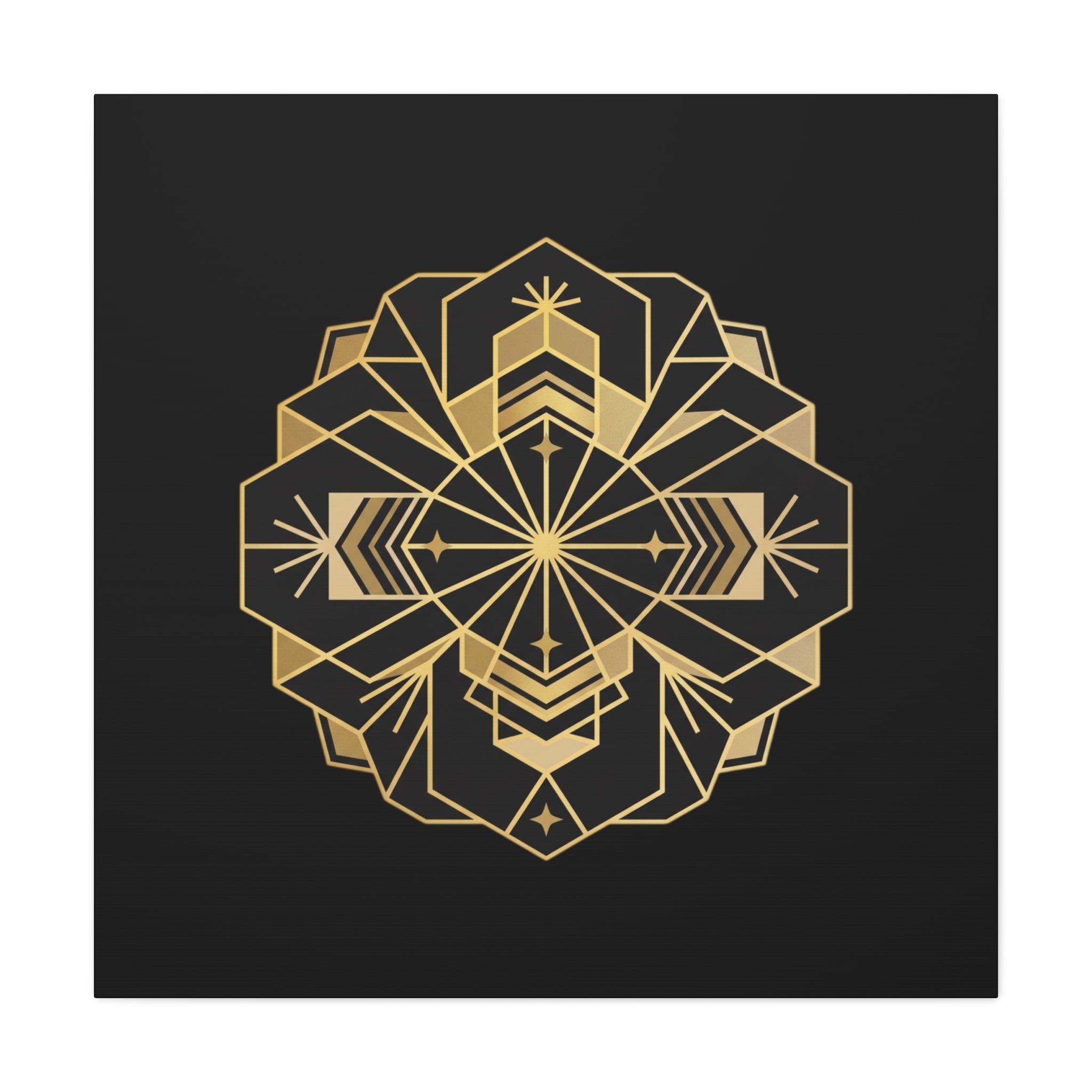 Gold Geometric Mandala Canvas