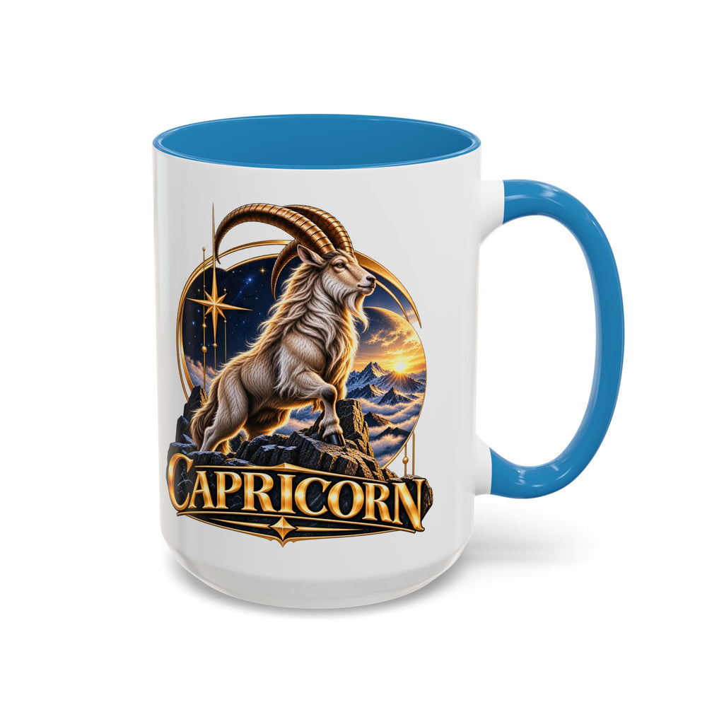 Capricorn Zodiac Coffee Mug — Astrological Goat Accent Mug (11/15oz)