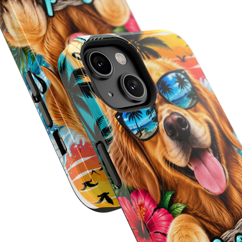 Phone Case — 'Good Vibes Only' Tropical Dog Impact-Resistant Case