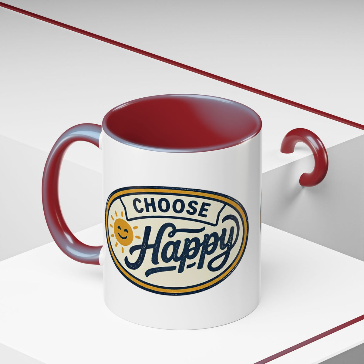 Choose Happy Coffee Mug — Inspirational Ceramic Accent Mug (11/15oz)
