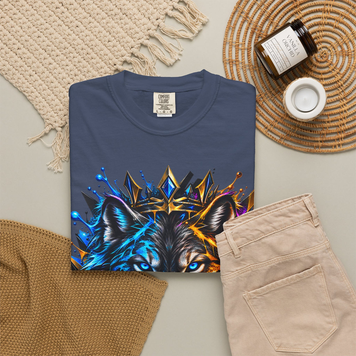 Wolf Head Graphic T-Shirt — Colorful Splash Art Tee