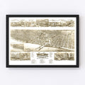 Vintage Map of Racine, Wisconsin 1883