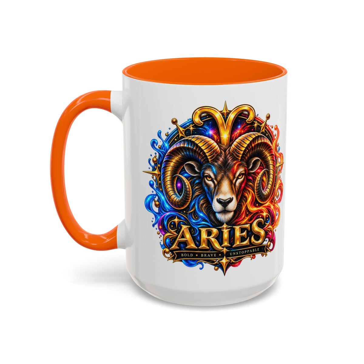 Aries Zodiac Coffee Mug — Colorful Ram Astrology Accent Mug (11/15oz)