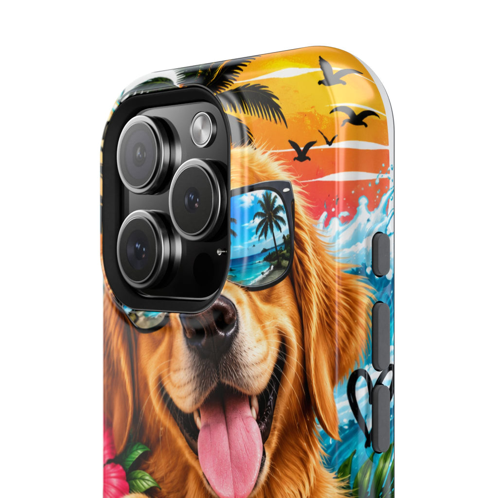 Phone Case — 'Good Vibes Only' Tropical Dog Impact-Resistant Case