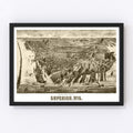 Vintage Map of Superior, Wisconsin 1893