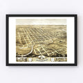Vintage Map of Faribault, Minnesota 1869