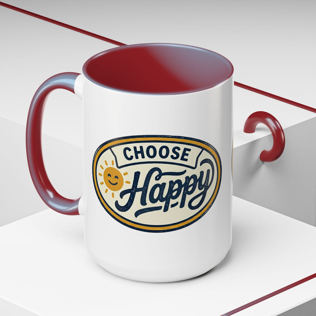 Choose Happy Coffee Mug — Inspirational Ceramic Accent Mug (11/15oz)