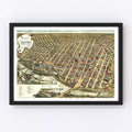 Vintage Map of Minneapolis, Minnesota 1891