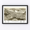 Vintage Map of Red Wing, Minnesota 1880