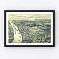 Vintage Map of St. Paul, Minnesota 1890