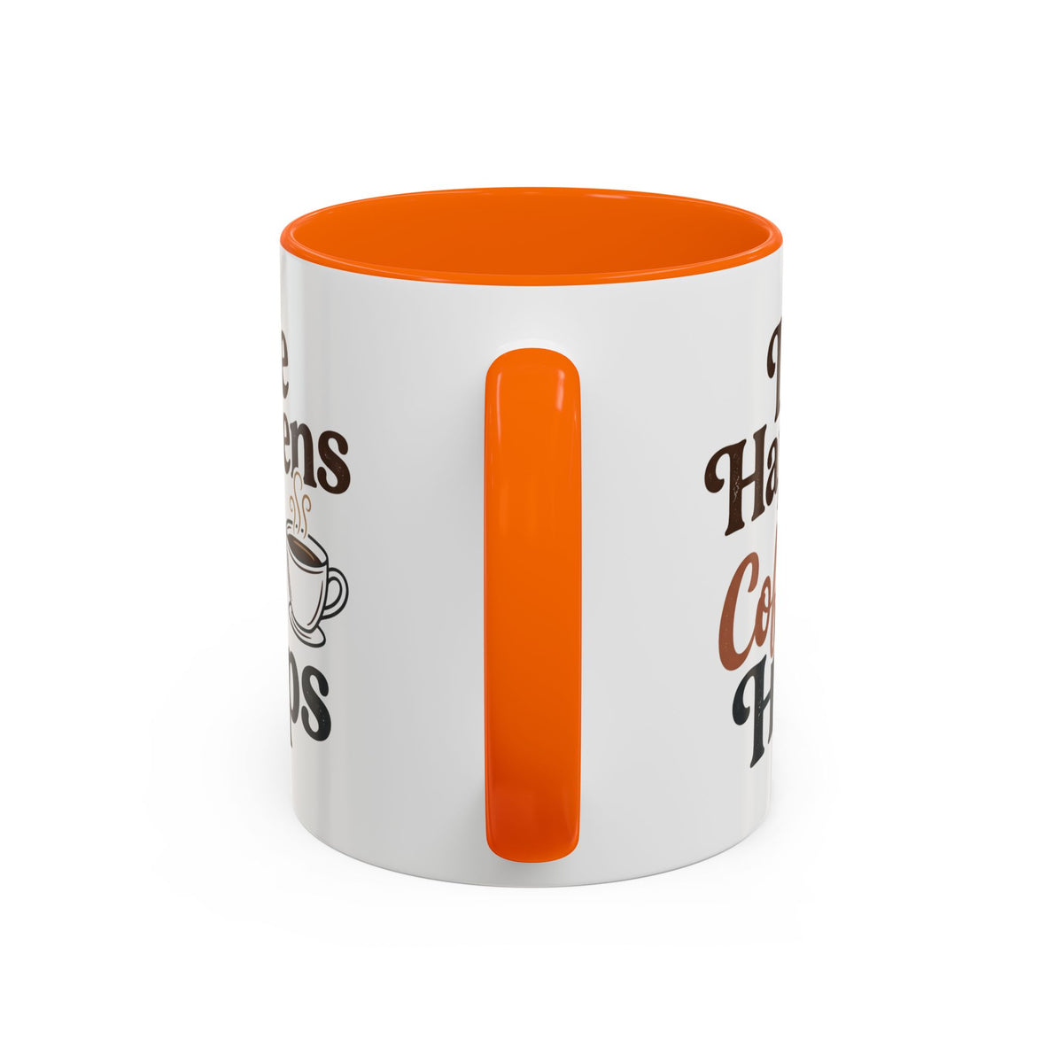 Coffee Mug — "Life Happens, Coffee Helps" Accent Ceramic Mug (11/15oz)