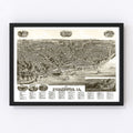Vintage Map of Burlington, Iowa 1889