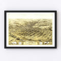 Vintage Map of Council Bluffs, Iowa 1868