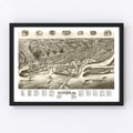 Vintage Map of Dubuque, Iowa 1889