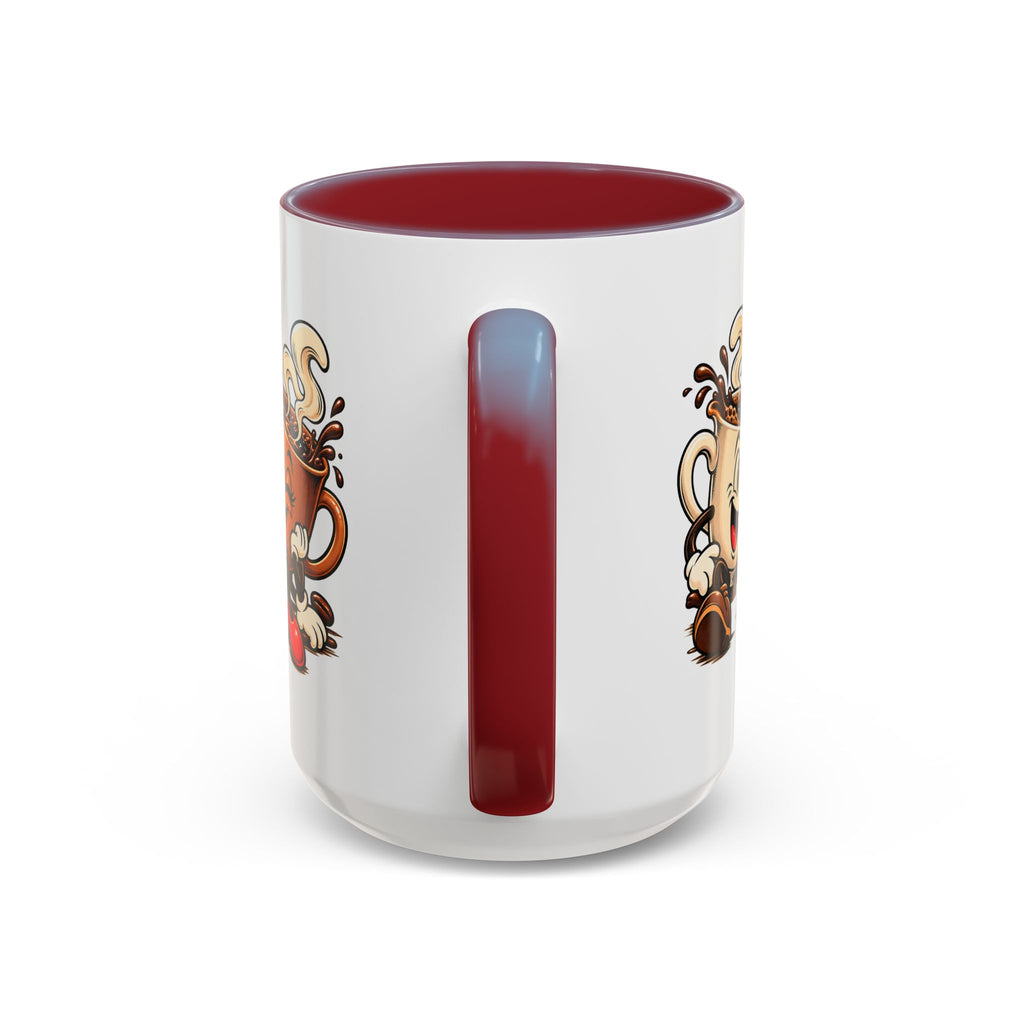 Coffee Cartoon Mug — Cute Dancing Coffee Cups Accent Mug