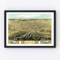 Vintage Map of Marshalltown, Iowa 1868